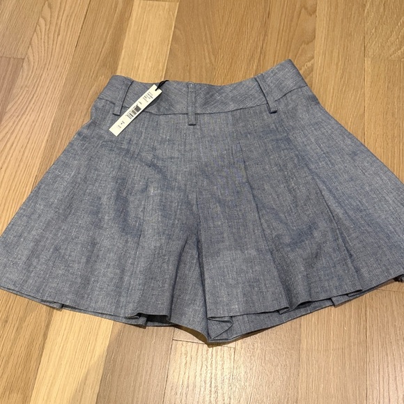 alice + olivia - NWT scarlet high-rise chambray flutter shorts pleated trouser - Picture 6 of 6